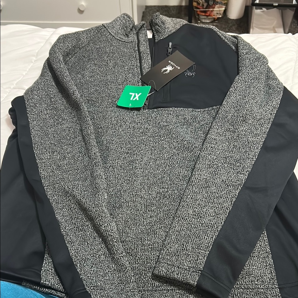 Spyder Gray and Black Quarter-Zip Pullover